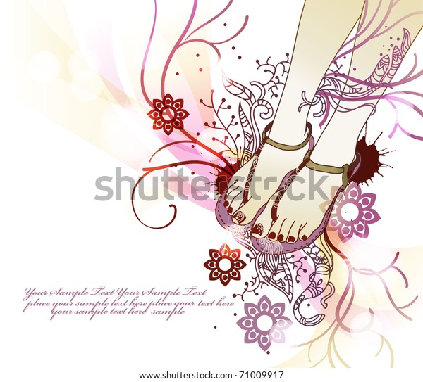 Pretty Manicured Feet Summer Sandals On Stock Vector Royalty Free