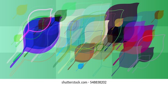 pretty mark around kit, bar above abstract leaves vector background