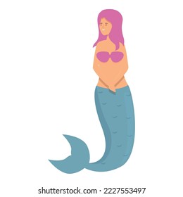 Pretty mermaid icon cartoon vector. Cute girl. Underwater princess