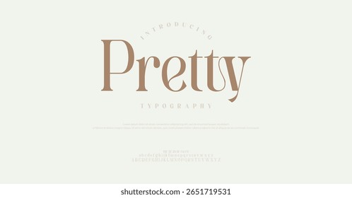 Pretty Modern sans serif alphabet letters font and number. Typography Beauty fashion luxury classic letters serif fonts decorative wedding vintage retro font and logos. vector illustration