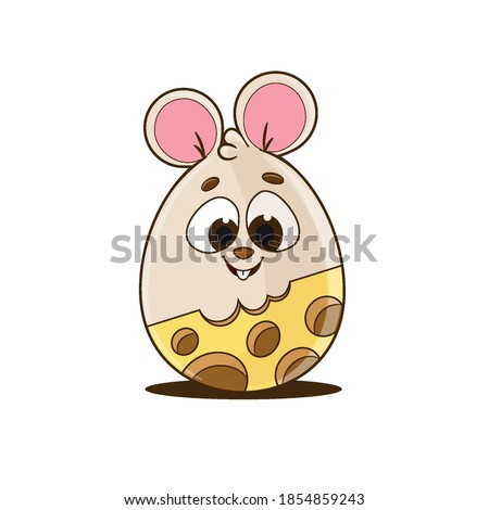 PRETTY MOUSE WITH CHEESE FOR DECORATIONS