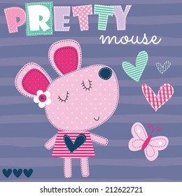 pretty mouse vector illustration