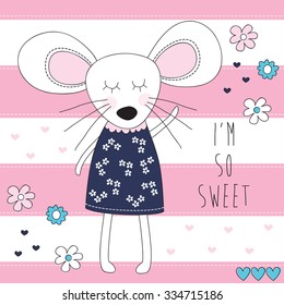 pretty mouse vector illustration