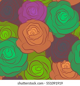 Pretty multicolored floral print. Motley seamless pattern. Vector multicolor abstract flower background.