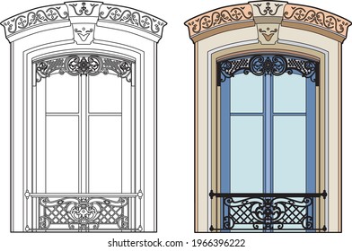 Ventana bastante antigua, archivo EPS 10