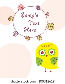 pretty owl message card