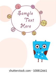 pretty owl message card