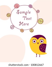 pretty owl message card