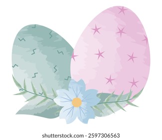 Pretty Pastel Easter Egg And Flowers Decoration