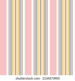 Pretty pastel pink and lemon stripe. Seamless vector linear pattern suitable for fashion, home decor and stationary.
