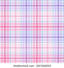 Pretty pastel pink and purple tweed pattern. Seamless vector textured plaid design suitable for fashion, home decor and stationary.