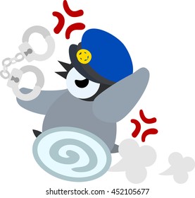 The pretty penguin baby which does the figure of the police