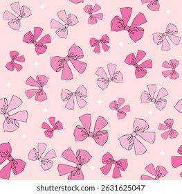 PRETTY PINK BOWS AND STARS PINK