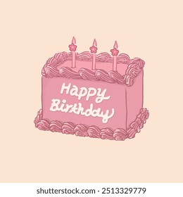 die hübsche rosafarbene Kuchengrafik