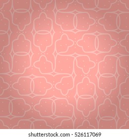 Pretty pink decorative seamless pattern background in tribal style. Smooth medley repeatable backdrop. Classic tracery. Shining, symmetrical design for packing-paper, game, wallpaper or other purpose.