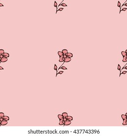 Pretty pink floral print for textile or background 