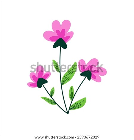 Pretty Pink Flowers vector illustration