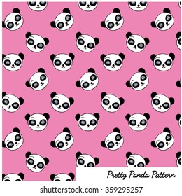 Pretty Pink Panda Pattern for fabric,backgrounds ,paper notebooks or anything else