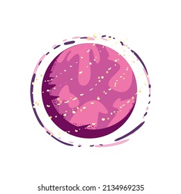 pretty pink planet over white