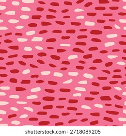 Bastantes manchas rosas sin patrón de repetición. Vector, dotted aop, impresión de toda la superficie.