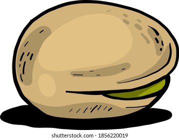 Pistacho bonito, ilustración, vector sobre fondo blanco