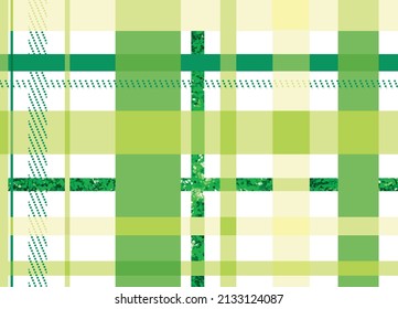 Pretty plaid with a splash of green glitter. Perfect for celebrating spring. This vector pattern repeats seamlessly and would be perfect for Saint Patricks Day or Easter.