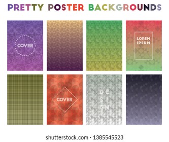 Pretty Poster Backgrounds. Alluring geometric patterns, comely vector illustration.