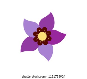 pretty purple flower theme concept vector logo design template