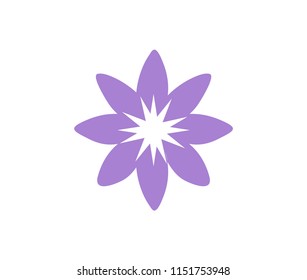 pretty purple flower theme concept vector logo design template