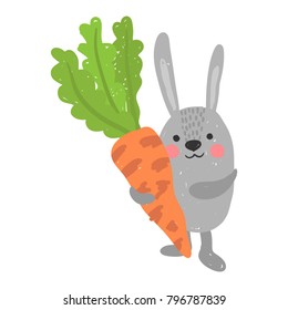 Pretty rabbit with carrot