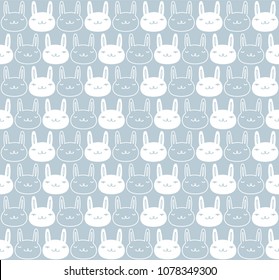 Pretty rabbits pattern. Cute children hare and bunny rabbit animals seamless wallpapers. 