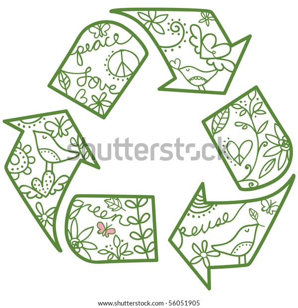 Download Pretty Recycling Symbol Easy Change Colors Stock Vector ...
