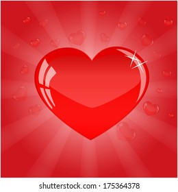 pretty red bubbles heart for valentines day