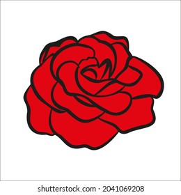 Pretty red flower for wedding card or logo Roses flower isolation 