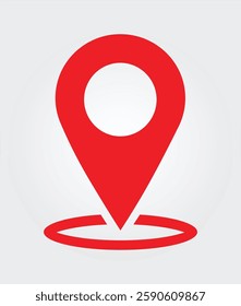 pretty red navigation pin vector icon