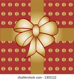 pretty red present vector