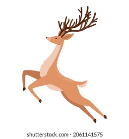 pretty reindeer icon over white