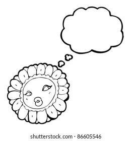 pretty retro flower cartoon