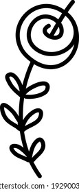 Pretty rose flower, illustration, vector on white background.