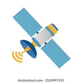 pretty satelite in space vector illustration