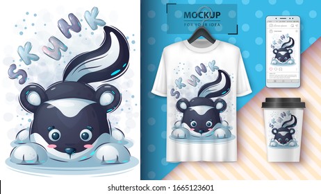 Pretty scank poster and merchandising. Hand draw