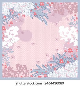 pretty scarf with ornament and flower pattern design