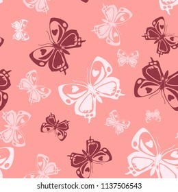 Pretty seamless butterfly iterative pattern isolated on contrast back layer. Wildlife butterfly repeat theme vector. Wildlife insect fauna clipart for advert.