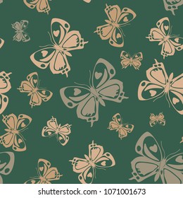 Pretty seamless butterfly iterative texture isolated on contrast back layer. Spring butterfly repeat theme vector. Wildlife insect fauna artwork for advert.