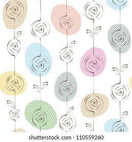 Pretty seamless floral pattern. Vector illustration