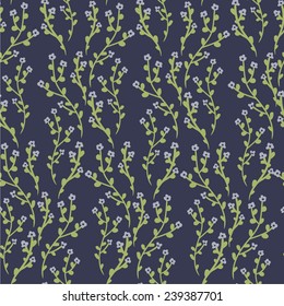 pretty seamless pattern with blue flowers