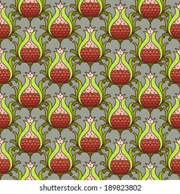 pretty seamless pattern with colorful flowers