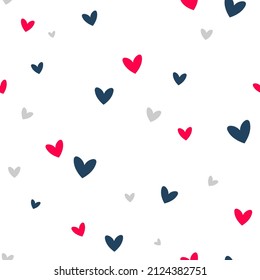 Pretty seamless pattern. Love theme. Cute flying hearts. Perfect for Valentine's day, kids apparel, party decoration and etc.  