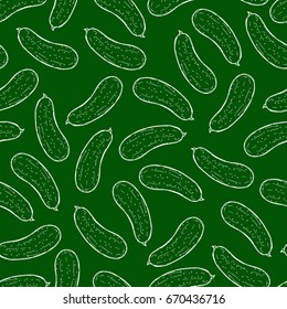 Pretty seamless pattern made of hand drawn cucumbers.