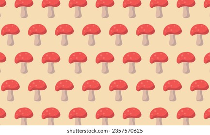 Pretty seamless pattern with mushrooms. Vector illustration